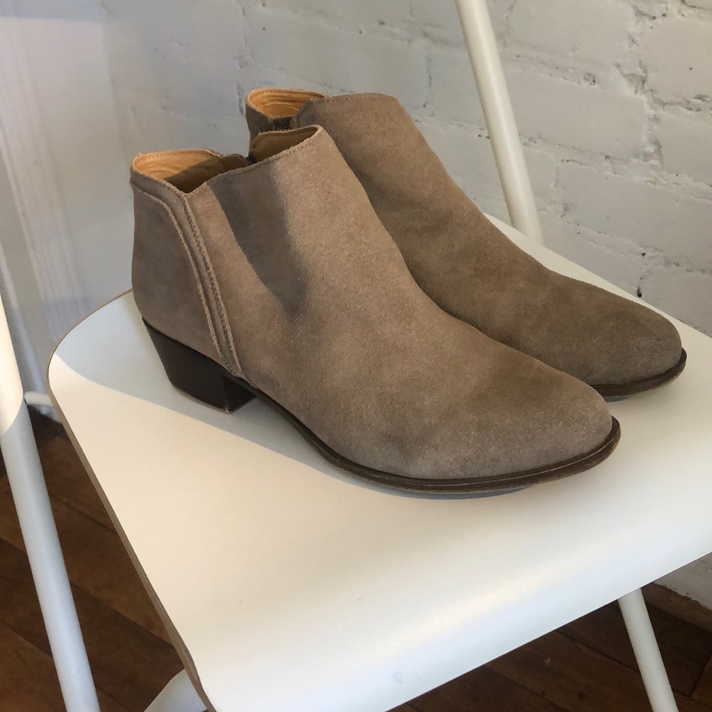 Lucky Brand Ferolia Beige Suede Booties Size 10/European 42